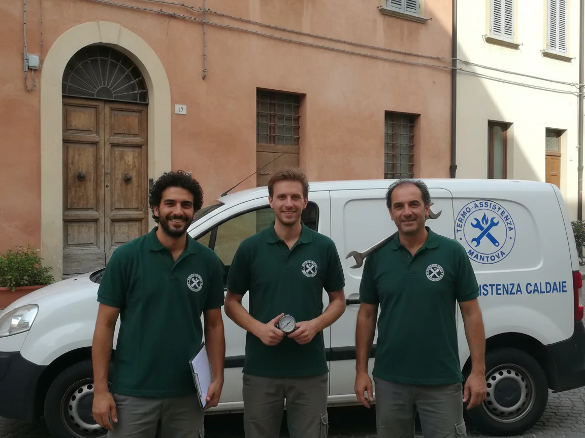 Tecnici di Assistenza Caldaie Mantova con il furgone del servizio